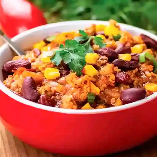 Cazuela de Frijoles más Arroz.