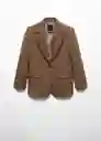 Blazer Americana México Marrón Talla L Mujer Mango