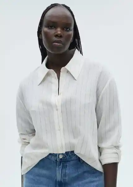Camisa Cortazar Crudo Talla M Mujer Mango