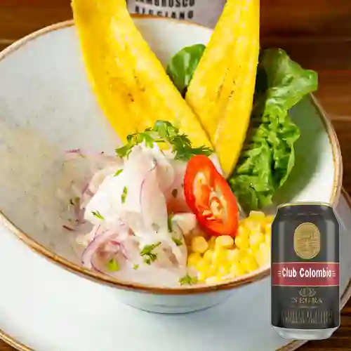 Combo Ceviche de Pescado + Club Colombia Negra 330ml
