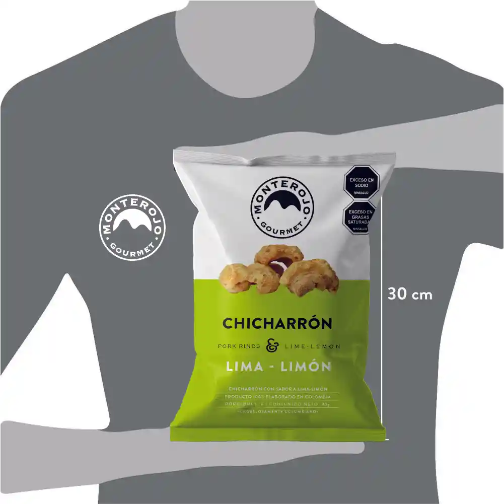 Monte Rojo Chicharrón Carnudo Lima Limón Club Colombia 90g
