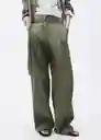 Pantalón Cubi Khaki Talla 38 Mujer Mango