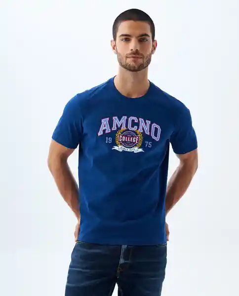 Camiseta Hombre Azul Talla XS 849F015 Americanino