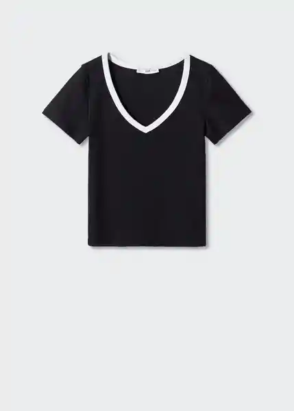 Camiseta Agata Negro Talla XS Mujer Mango