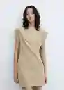 Vestido Dates Beige Talla XL Mujer Mango