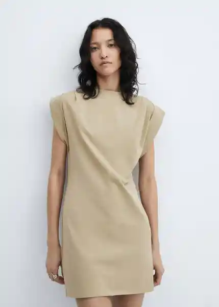 Vestido Dates Beige Talla XL Mujer Mango