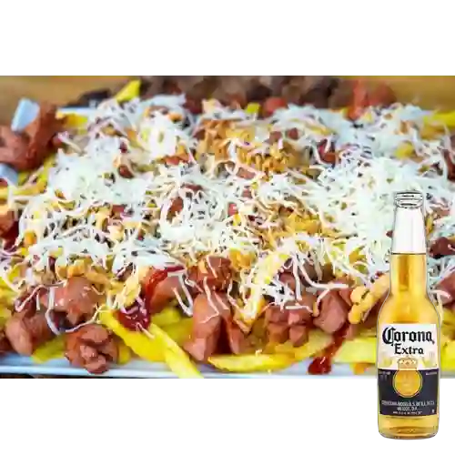 Combo Salchipapa Especial + Coronita 250 ml