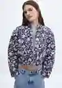 Chaqueta Flores Navy Talla S Mujer Mango