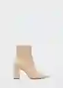 Botin Giro Taupe Talla 35 Mujer Mango