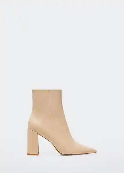 Botin Giro Taupe Talla 35 Mujer Mango
