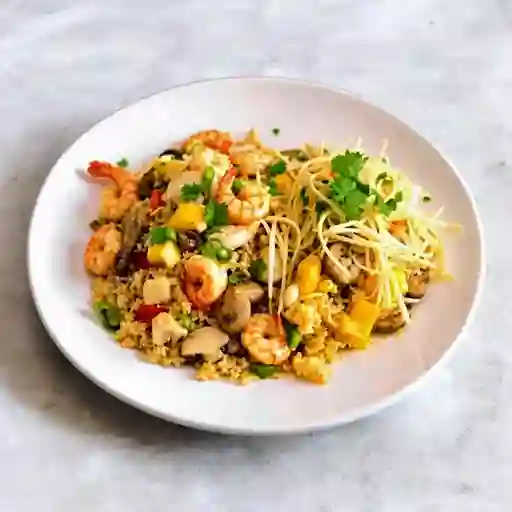 Mixto de Chaufa de Mariscos y Ceviche