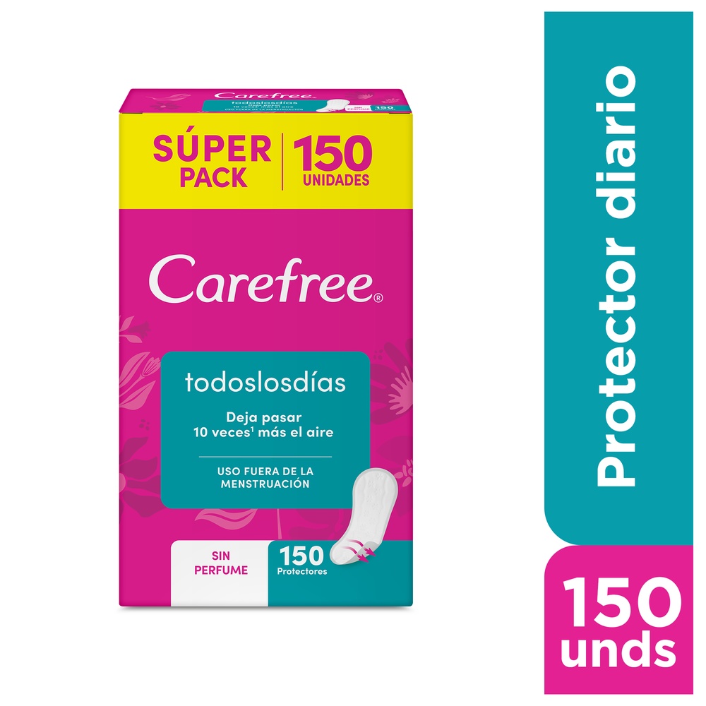 Protectores CAREFREE Todos los días SUPER PACK 150 UND