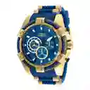 Invicta Reloj Hombre Dorado Azul Inv25527