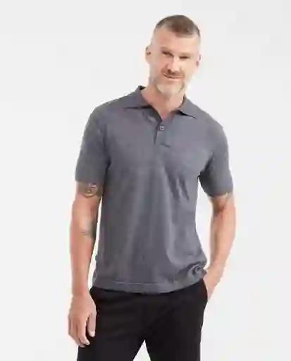 Camiseta Tejida Polo Ease Gris Acero Medio Talla M Chevignon