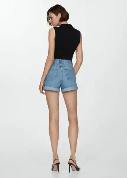 Short Mom80 Tejano Medio Talla 52 Mujer Mango