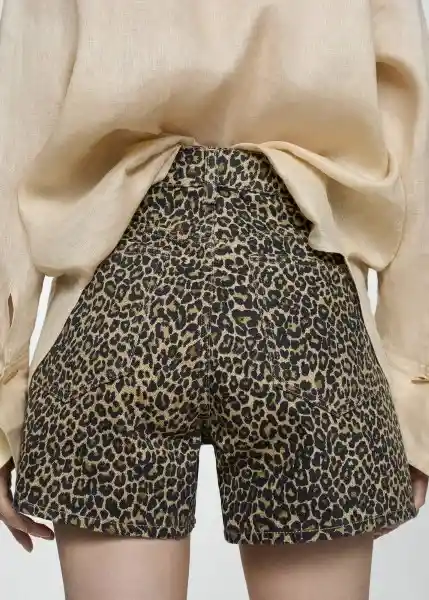 Short Leopard Marrón Talla 38 Mujer Mango