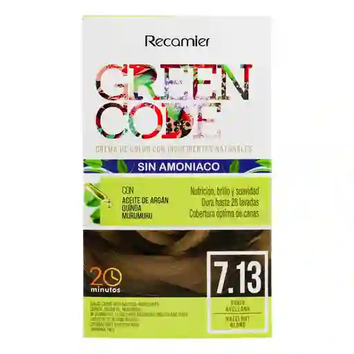 Green Code Tinte en Crema Tono Rubio Avellana 7.13