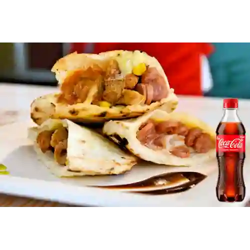 Arepa Rellena de 3 Ingredientes +Cocacola Org 400ml