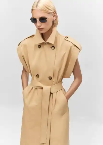 Abrigo Trench Asterix Camel Talla S Mujer Mango