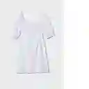 Vestido Bordi-H Blanco Talla M Mujer Mango