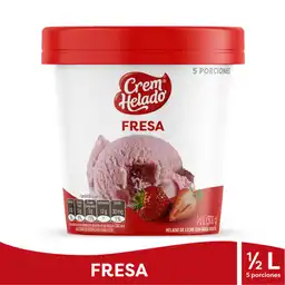 Crem Helado Helado de Leche con Grasa Vegetal Sabor a Fresa