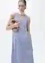 Vestido Prima Azul Talla L Mujer Mango
