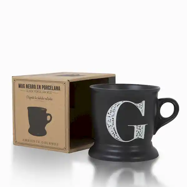 Ambiente Gourmet Mug con Letra G Negro