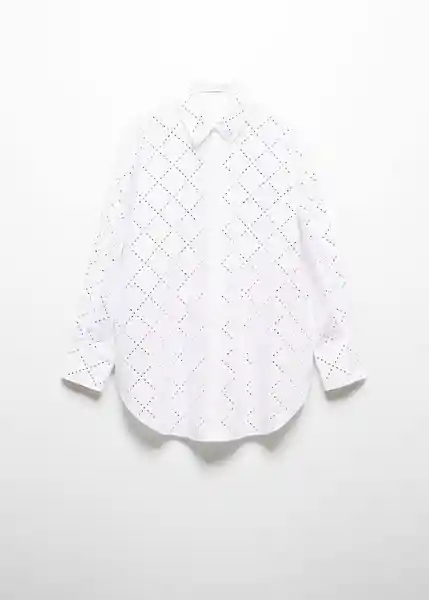 Camisa Rhombus-A Blanco Talla M Mujer Mango