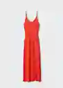 Vestido Crespo Coral Talla 24 Mujer Mango