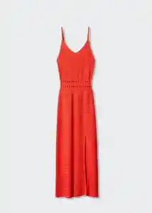 Vestido Crespo Coral Talla 24 Mujer Mango