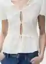 Blusa Benita Crudo Talla L Mujer Mango