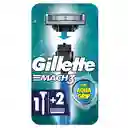 Máquina Afeitar Gillette Mach3 Aquagrip Recargable 2 Repuestos