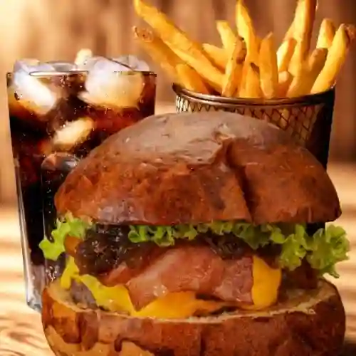 Burger Canopus + Papa + Bebida 250 ml