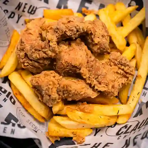 Popcorn chikken + papas