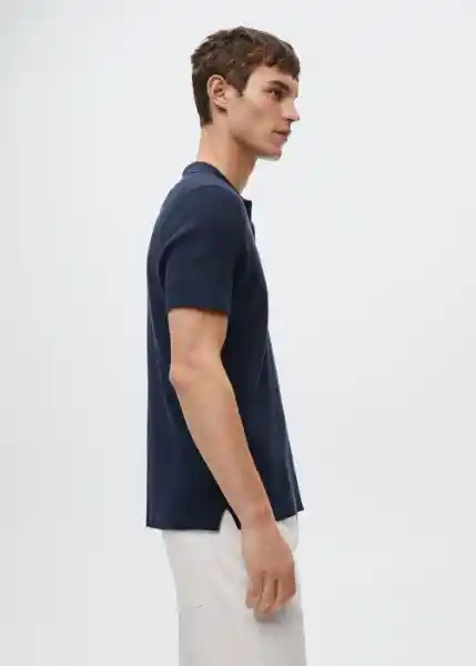 Polo Lino Navy Talla M Hombre Mango