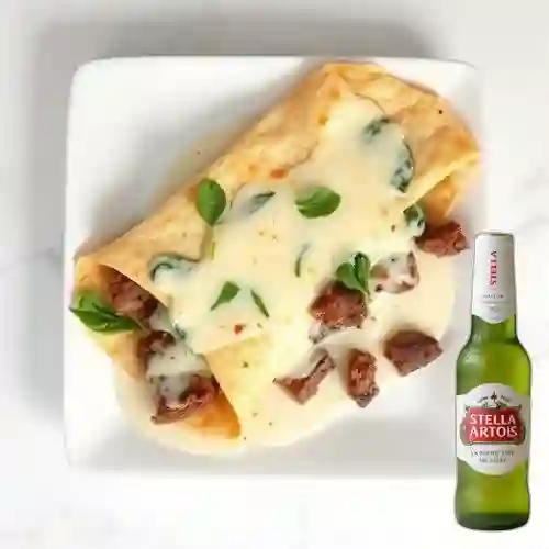Combo Crepe Ternera, Espinaca&Queso + Stella Artois 300ml