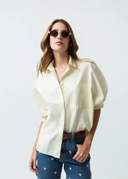 Camisa Mujer Amarillo Transparente Claro XS-S Naf Naf
