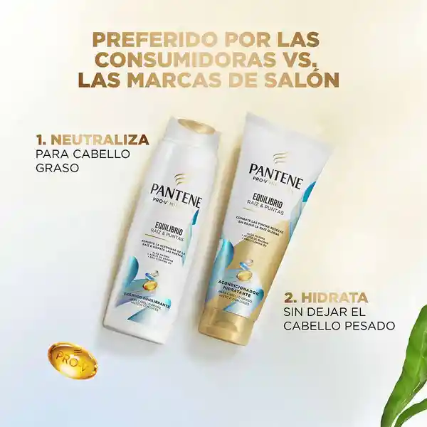 Shampoo Pantene Pro-V Miracles Equilibrio Raiz y Puntas 1 Champu 300 ml + 1 Acondicionador Rinse 250 ml