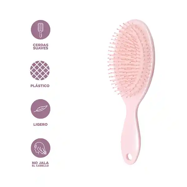 Cepillo Grande Cojín Ovalado Diamantes Shiny Pink Miniso