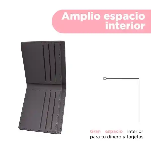 Billetera de Hombre Básica Gris Serie Miniso