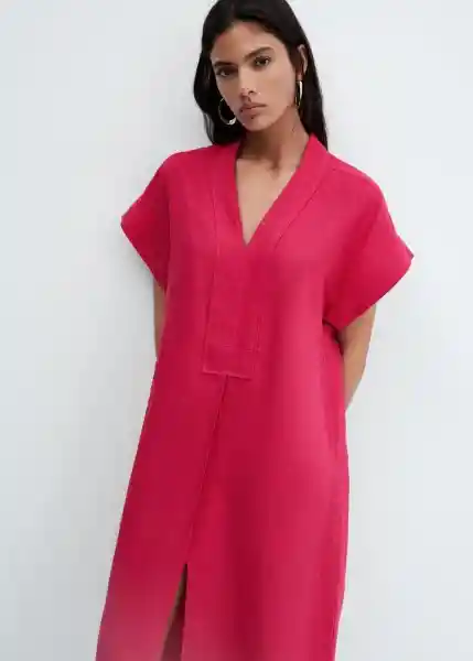 Vestido Ordago-A Fucsia Talla M Mujer Mango