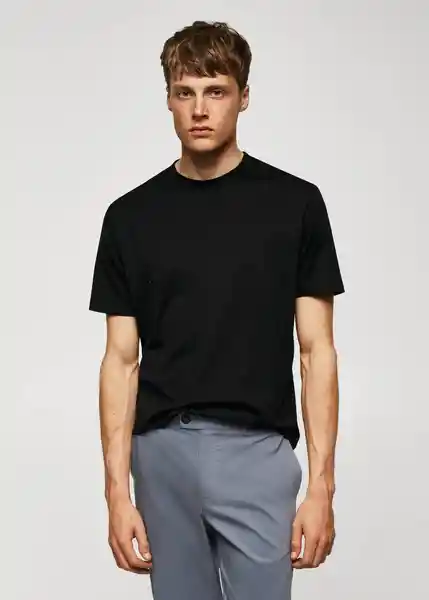 Camiseta Bellow Negro Talla M Hombre Mango