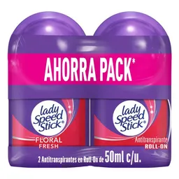 Desodorante Mujer Lady Speed Stick Floral Fresh 48H 50 mL x 2