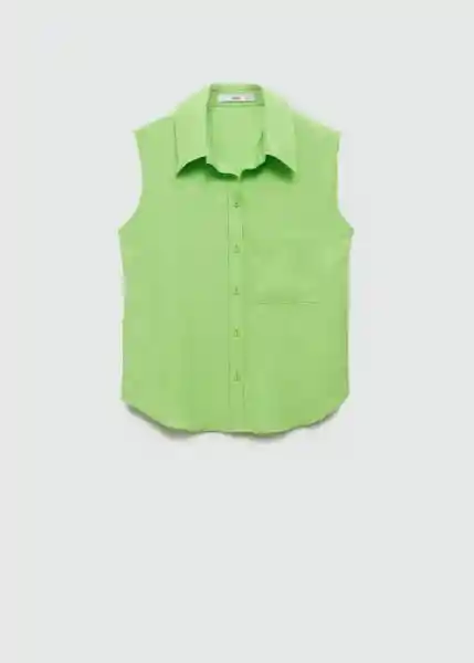 Camisa Lim Verde Talla XS Mujer Mango