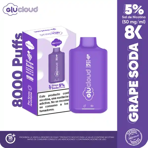 Glucloud Vaporizador 8K Grape Soda