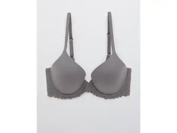 American Eagle Brasier Aerie Real Sunnie Flores Gris Cáscara 34D
