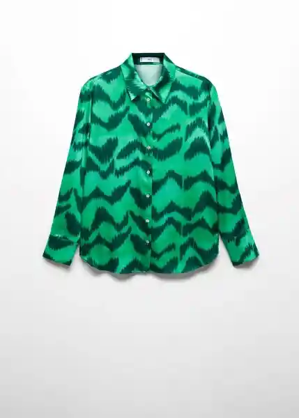 Camisa Medal Verde Talla XS Mujer Mango