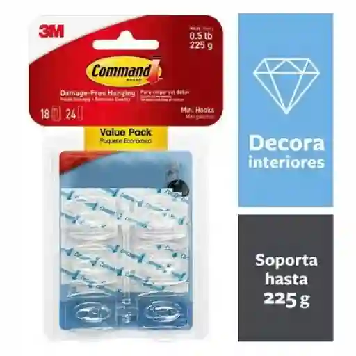 Command Gancho Navidad Transparente