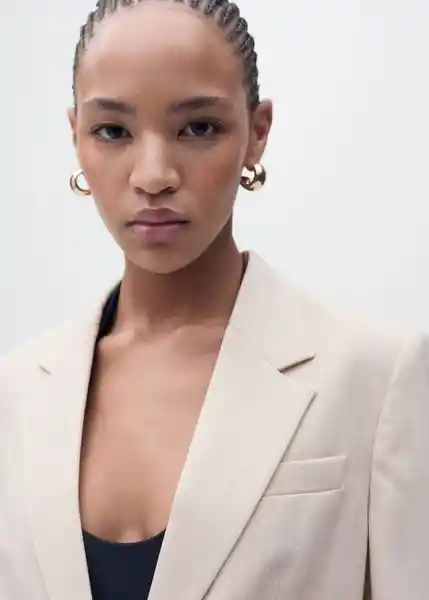 Blazer Americana Lou Nude Talla M Mujer Mango