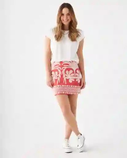 Falda Rojo Arándano Medio Talla 6 649F006 Esprit